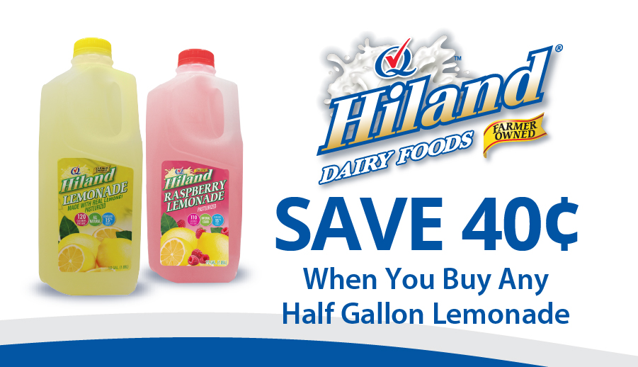 Hiland Dairy lemonade half gallon coupon preview