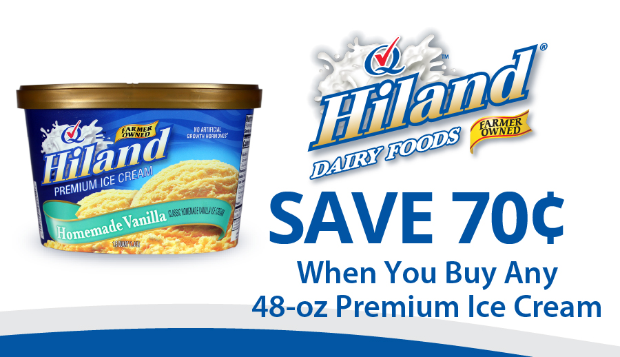 Hiland Dairy premium ice cream 48oz coupon preview