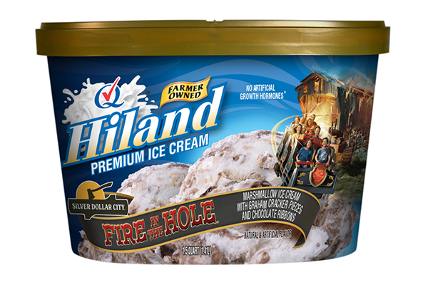 Packaging for Hiland Dairy and Silver Dollar City's Fire in the Hole ice cream