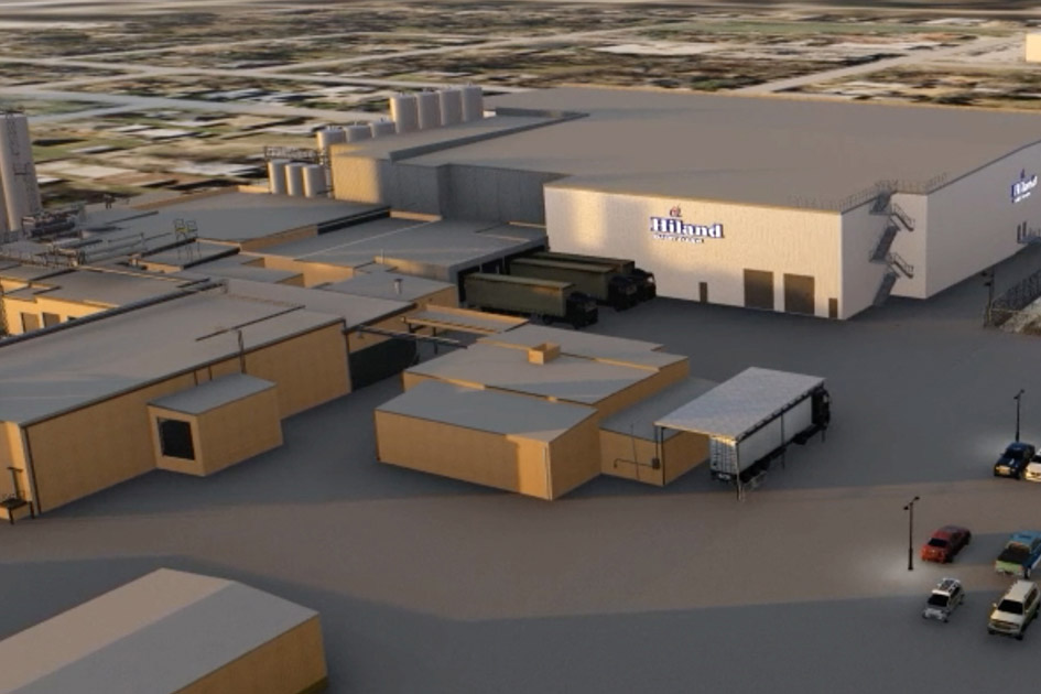 3D render of the future Hiland Dairy plant expansion in Tyler, TX