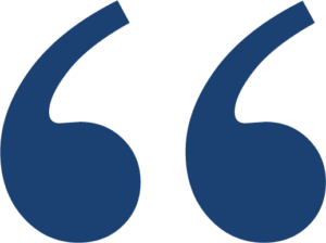 large blue quotemark