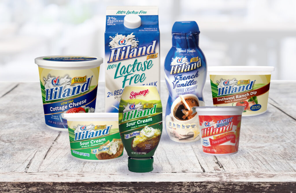 Group of Hiland Dairy products