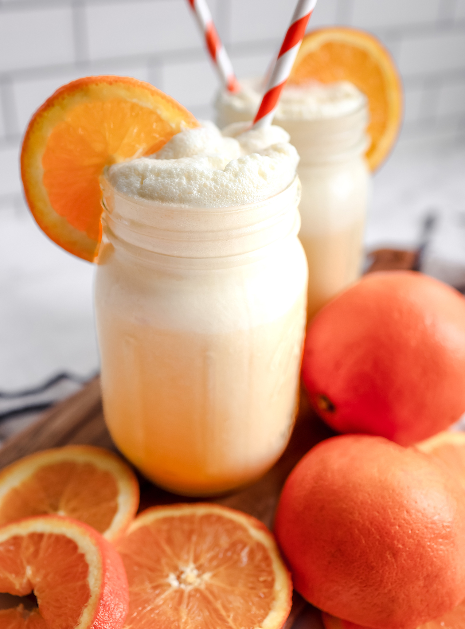 close up of Orange Creamsicle Slushie