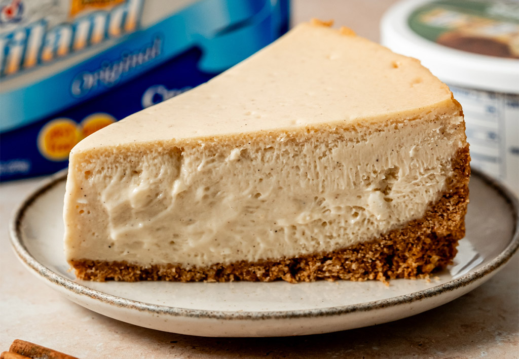 Close up of Apple Cider Cheesecake