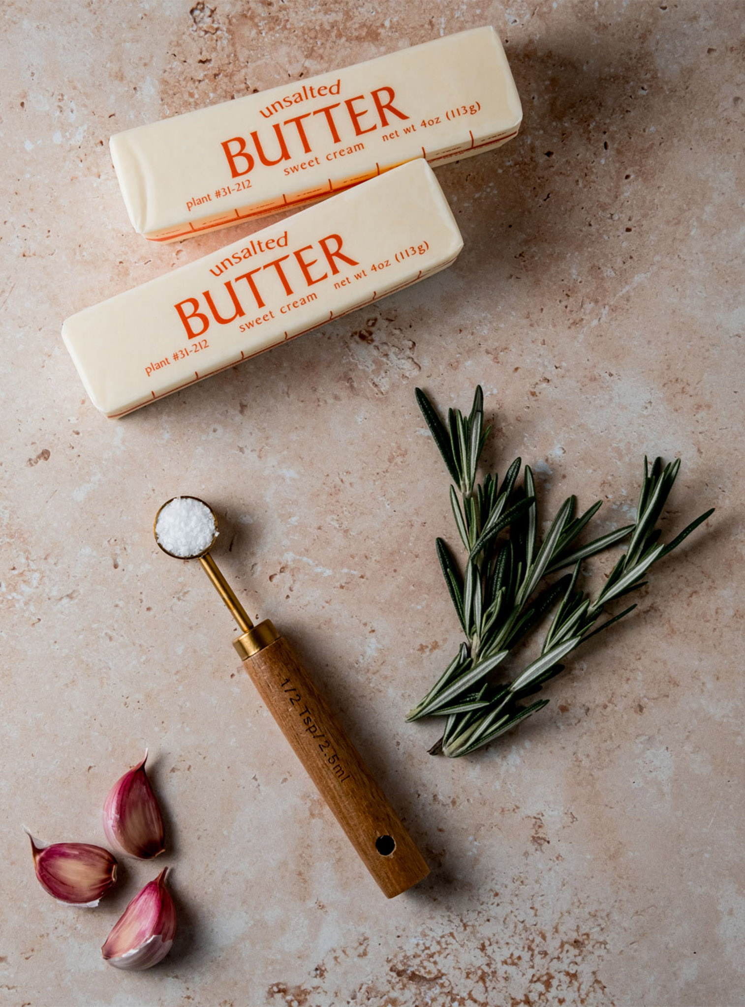 Ingredients for Rosemary Garlic Butter