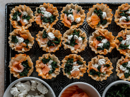 Salmon and Goat Cheese Tartlets