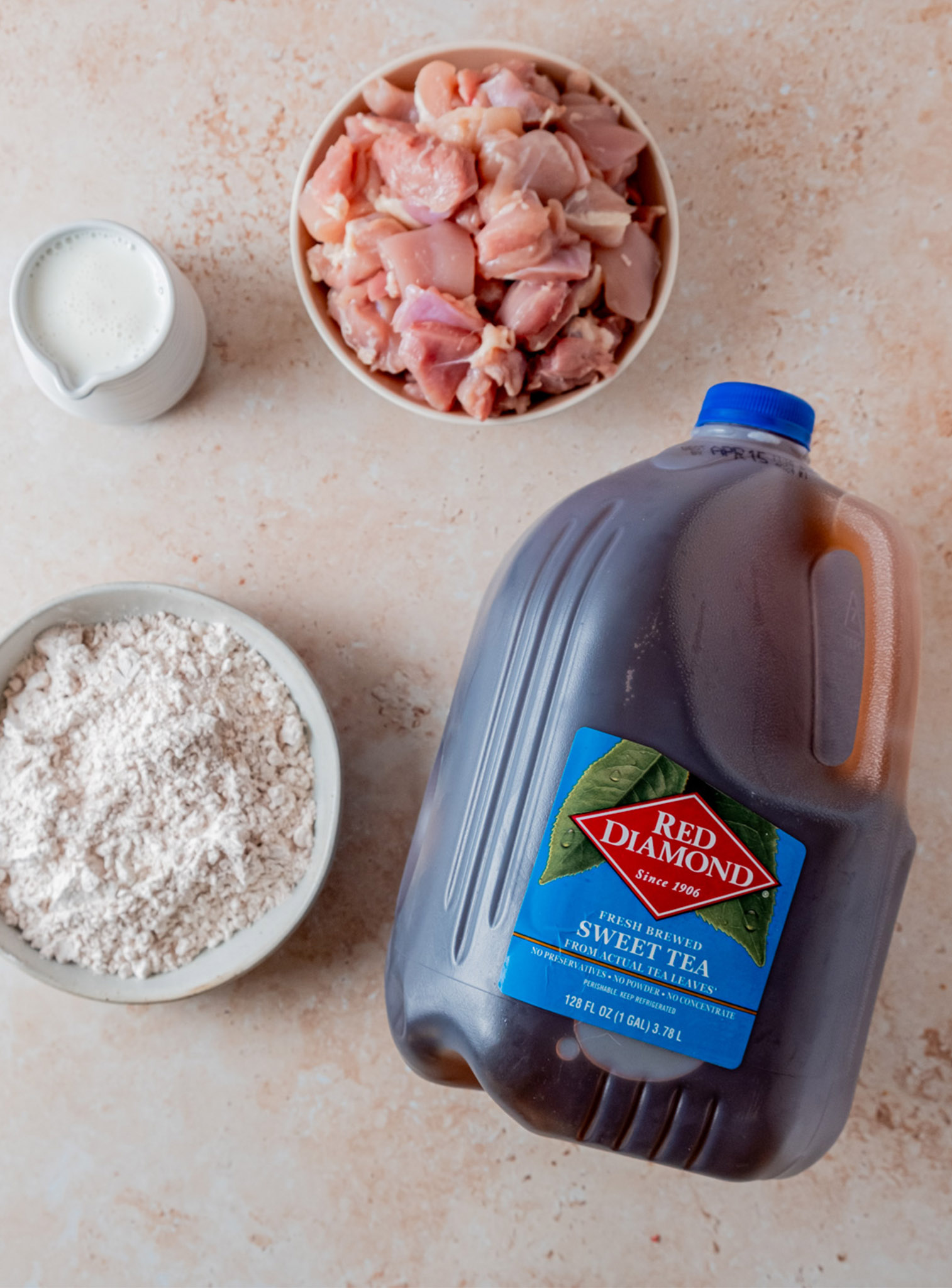 Ingredients for Sweet Tea Popcorn Chicken